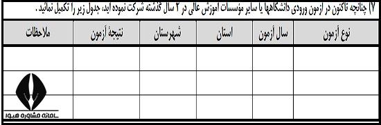 مشخصات فرم بررسی صلاحیت عمومی آزمون دکتری 1402